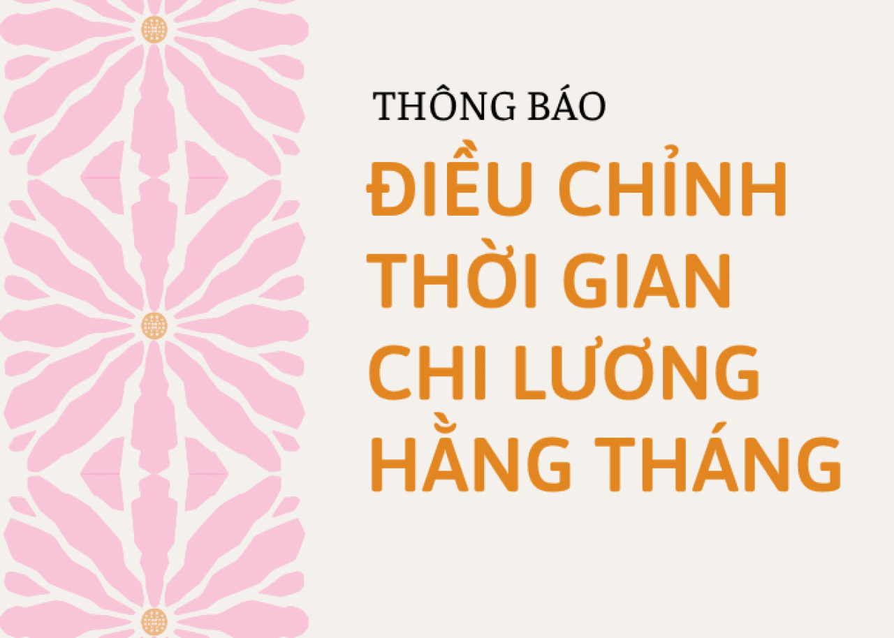Thông báo điều chỉnh thời gian chi lương hằng tháng